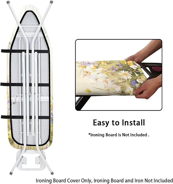 Ironing Board Cover with Elastic Edge Butterfly Standard Size Portable Iron Pad