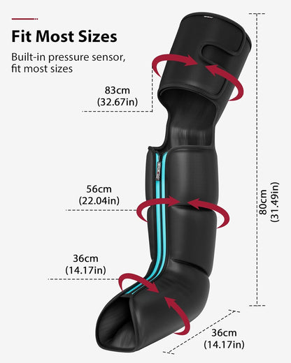 CINCOM Leg Massager for Circulation and Pain Relief, Air Compression 3 in 1 Leg Massager for Foot Calf & Thigh, Leg Compression Boots for Recovery, Edema, RLS Relief