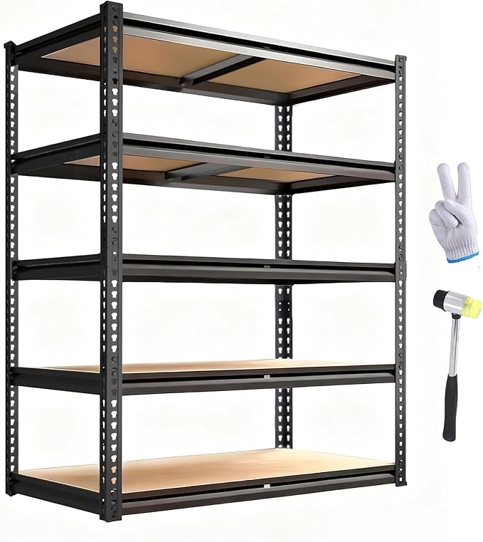 Garage Storage Shelves 72'',2400 LBS Garage Shelving Units, Storage Shelves Heavy Duty, Basement Shelving, Metal Shelving Units Free Standing