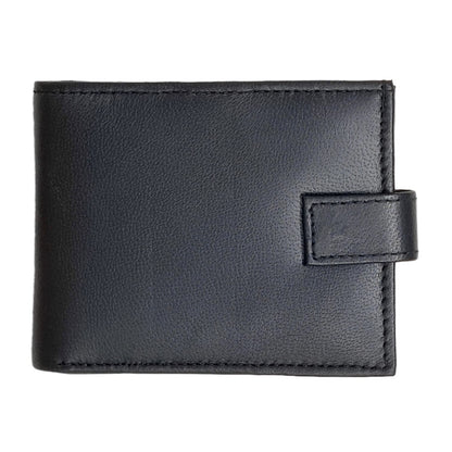 RAS WALLETS | RFID Blocking Gents Wallet, Credit Card Holder & Money Organisers for Men with ID Window & Side Zip Coin Pocket #44 (Black)
