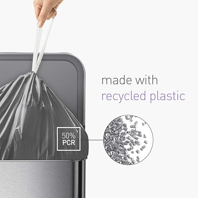 simplehuman Code H 200 Count, Genuine Odorsorb Custom Fit Liners, Drawstring