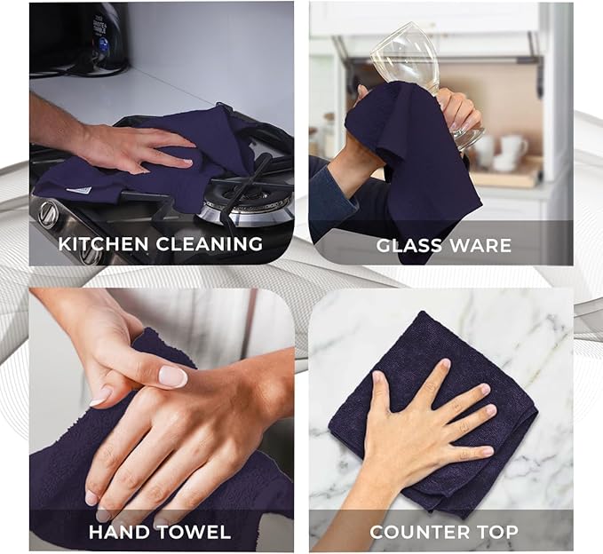 Avalon Towels Cotton Washcloths – Size 12x12 Inches, 100% Ring Spun Cotton