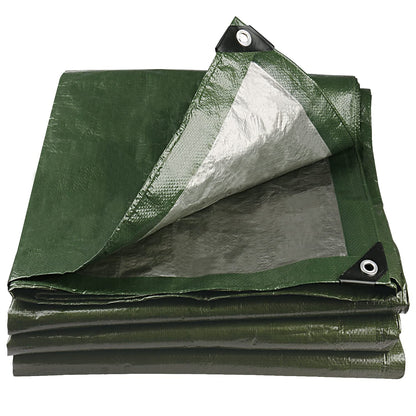 Onarway Tarpaulin Waterproof Heavy-Duty for Outdoor: 3m x 4m 105GSM UV/Tear Resistant PE Tarpaulin Sheet with Reinforced Grommets for Garden Furniture & Ground Use - Green