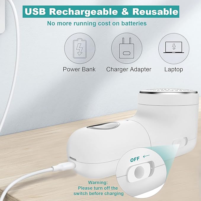 Fabric Shaver, Electric Lint Remover, USB Rechargeable Sweater Shaver, Cordless