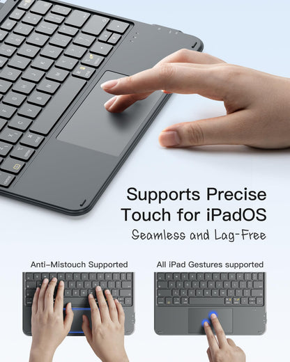 Inateck Keyboard Case for iPad A16 11th Gen 2025 11 inch/10th Gen 2022 10.9 inch, Ultralight Keyboard with Touchpad for iPad Air 11 inch M3 2025/M2 2024, Air 5/4, Pro 11" 4/3/2/1, Detachable, KB04122