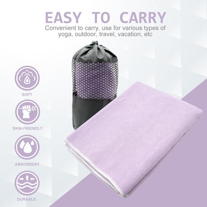 Eunzel Hot Yoga Towel - Microfiber Non Slip Yoga Mat Towel with Grip Dot Sweat Absorbent Towel for Hot Yoga, Pilates and Fitness 72" x 24", Dark Cyan/Orange
