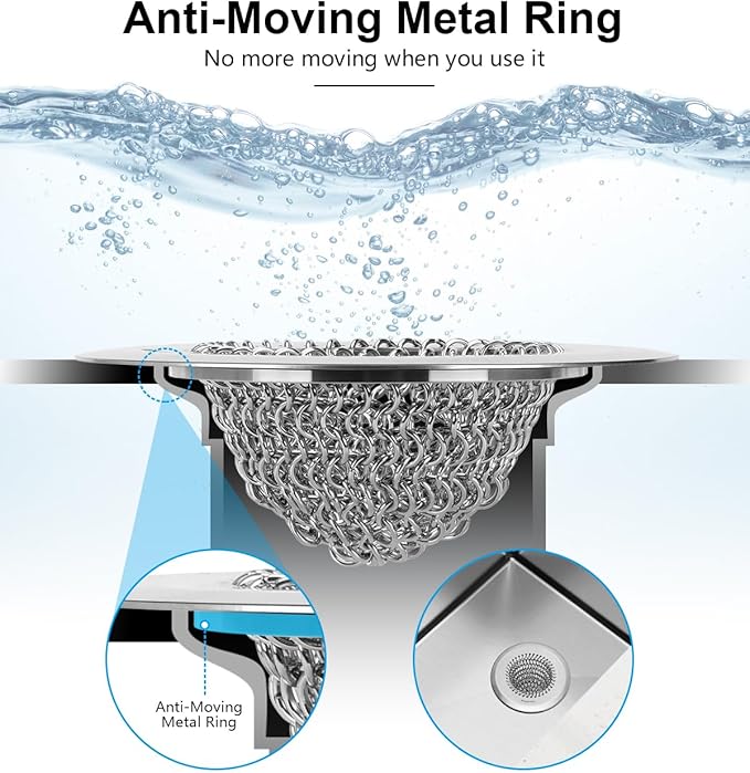 Revolutionary Kitchen Sink Drain Strainer, Patented Reversible Kitchen Sink