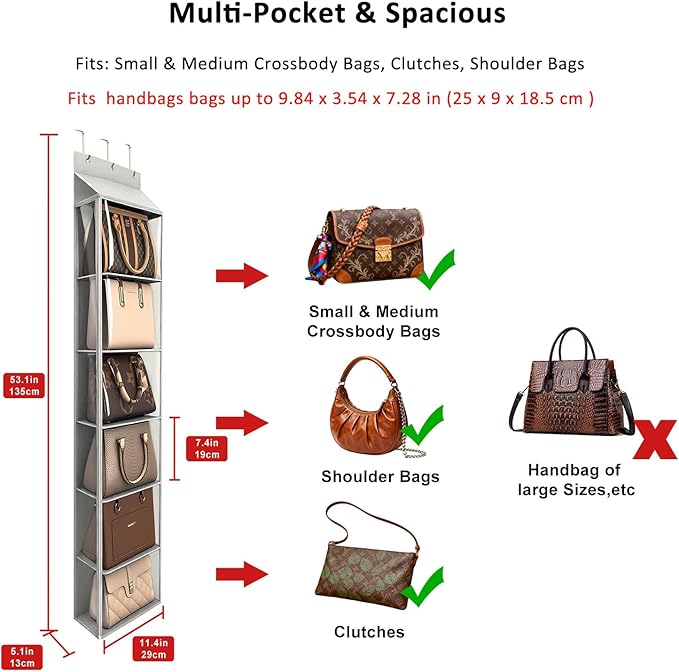 Lirex Over The Door Purse Organizer & Purse Shelf