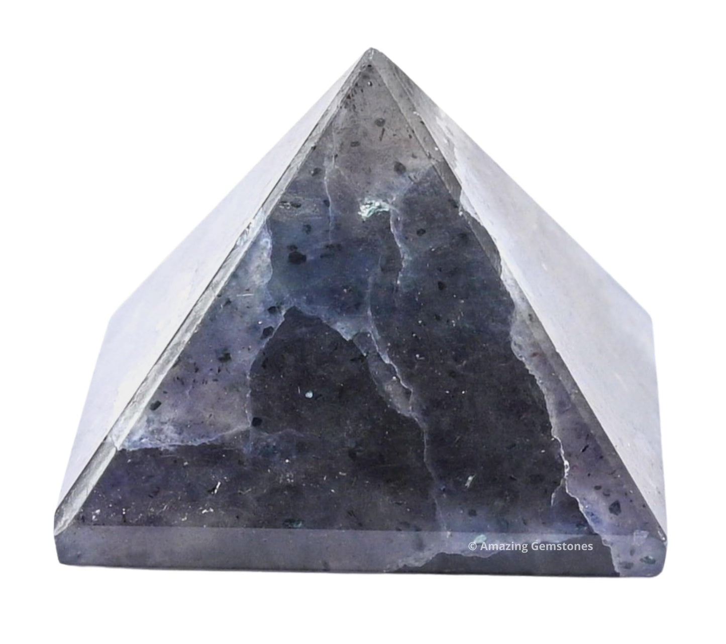 Amazing Gemstone Iolite Pyramid Crystal Healing Stones - 1.5" Great Pyramid Figurine of Natural Stone Pyramid for Meditation, Reiki, Chakra Balancing and Crystal Pyramids Grid