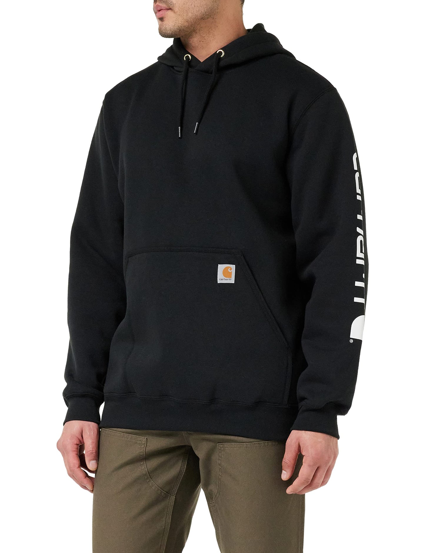 Carhartt Mens Loose Fit Midweight Logo Sleeve Graphic Fashion Sweatshirts, Black, X-Large US