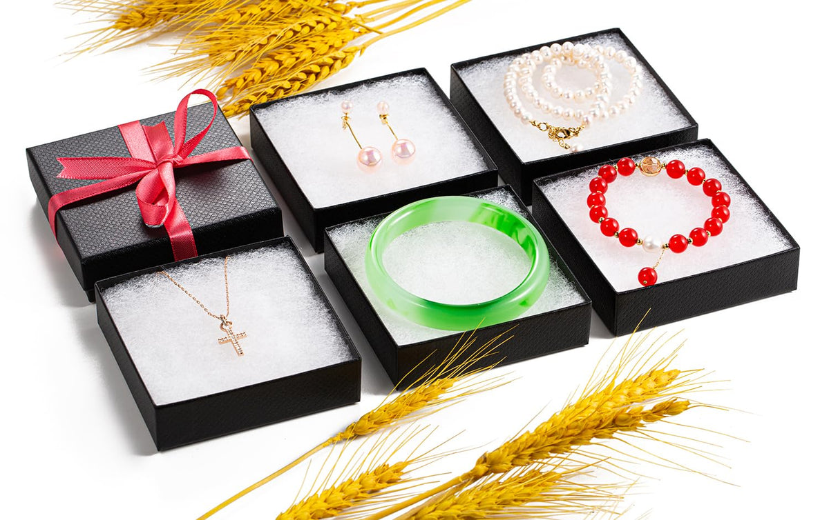 GEFTOL Jewelry Gift Boxes 20 Pack 3.5x3.5x1 Inch Cardboard Jewelry Boxes,Small Gift Boxes for Jewelry Earrings Necklaces Handmade Bangles Bracelets(Black)