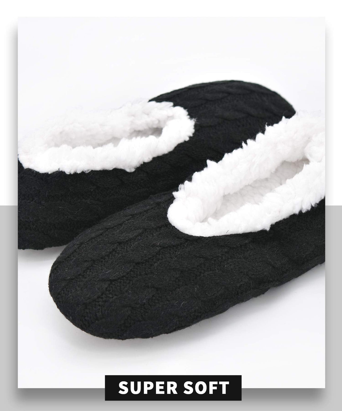 Panda Bros Slipper Socks For Women With Grippers, Fuzzy Womens Slipper Socks With Non Slip Bottoms, Cozy Warm House Slippers