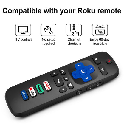 (Pack of 2) Replacement-Remote-Control for Roku-TV,Compatible for TCL Roku/Hisense Roku/Onn Roku/Philips Roku Smart TVs(Not for Roku Stick and Box)