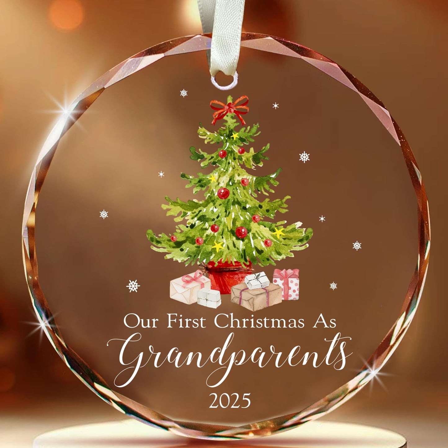 MALFIRST Our First Christmas as Grandparents 2025 Ornament – First Time Grandparent Ornament, New Grandpa Grandma Gift, Grandmas First Christmas Ornament, First Year as Grandparents Keepsake