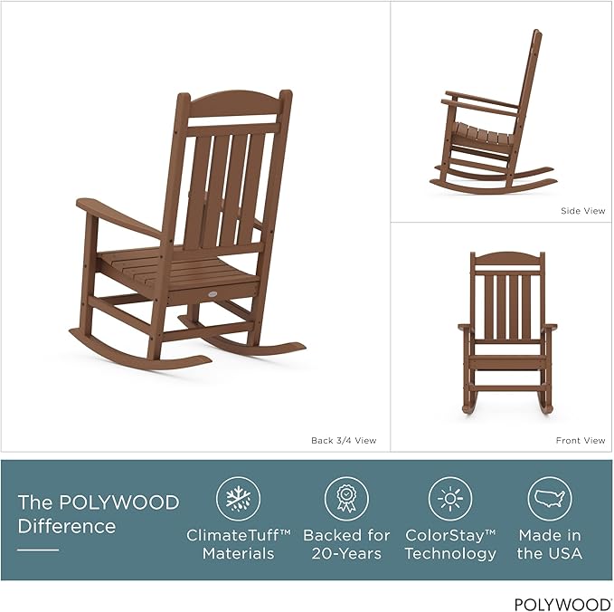 POLYWOOD Presidential Rocking Chair in Teak
