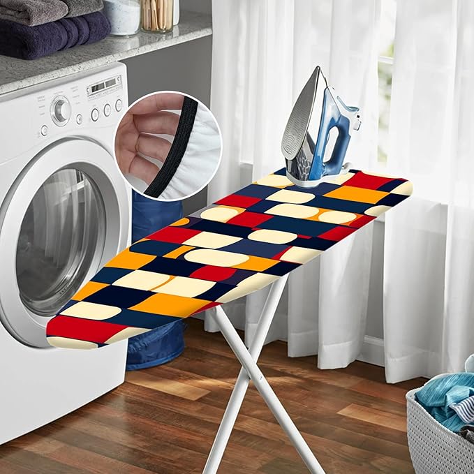Nuxovilar Abstract Colorful Geometric Blocks Ironing Board Cover, This Cover