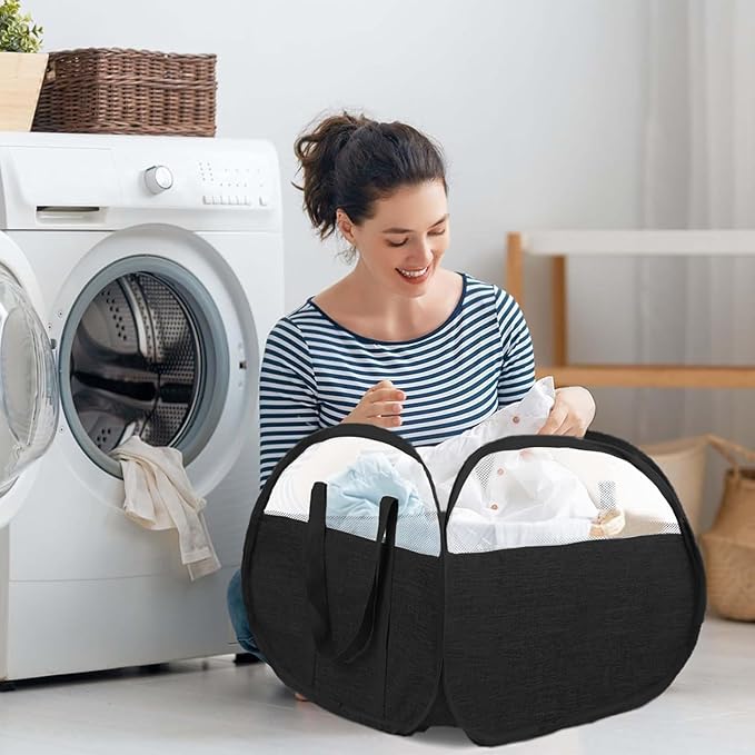 Collapsible Laundry Baskets, Tear Proof Pop Up Laundry Hamper