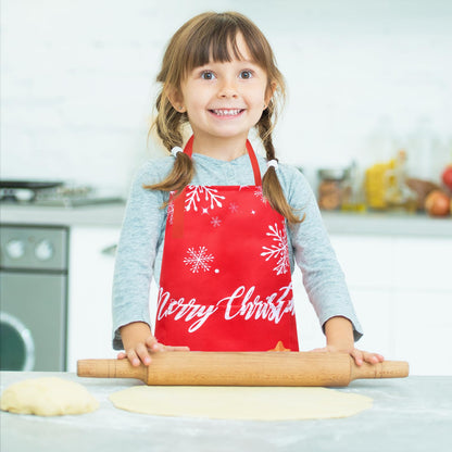PASHOP 2 Pack Kids Christmas Apron Toddler Christmas Apron With Pockets for Kids Girls Boys Cooking Baking Painting