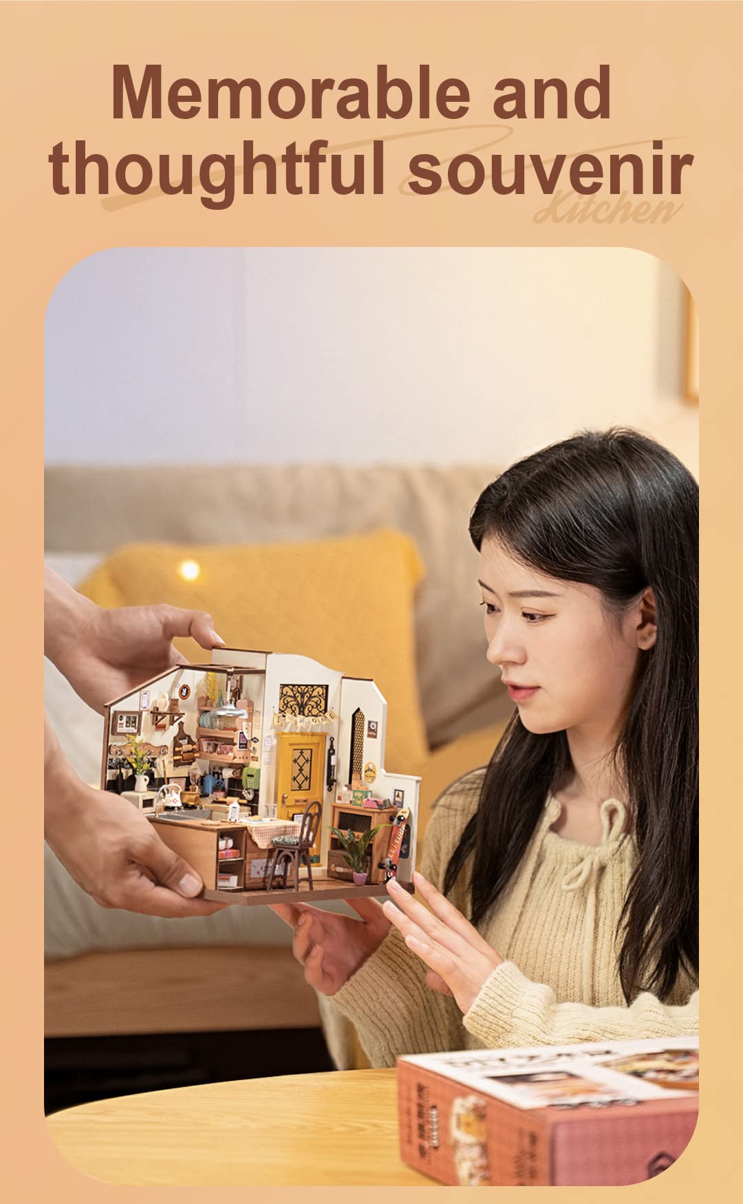 Rowood 3D Wooden Puzzle for Adults, DIY Miniature Dollhouse Kits, Homey Kitchen Bundle Ferris Wheel, Birthday