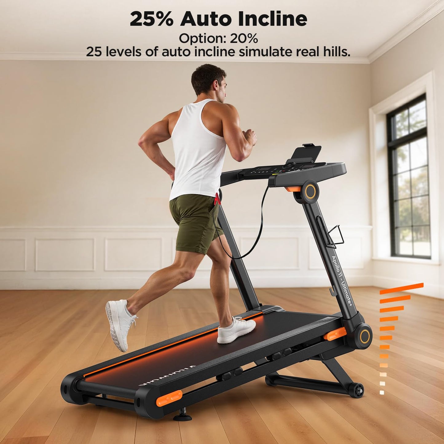 Vitalwalk Foldable Treadmill with Auto Incline, Commercial 49"x18" Wide Running Belt, 10MPH, 3.5HP Brushless, Walking Pad Treadmill for Home, Auto Folding, No Installation, 350LBS, APP, Large