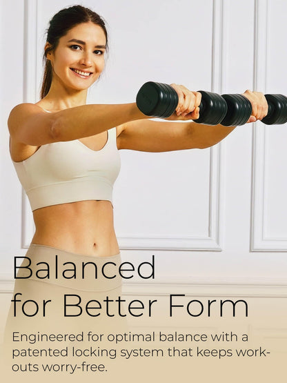Adjustable Dumbbell Set｜2LB 3LB 4LB 5LB Light Hand Weights for Women｜One-Twist Weight Adjustment｜Non-Slip Curved Grip Handle｜Free Weights for Home Gym, Rehab, Pilates, Yoga, Strength Training