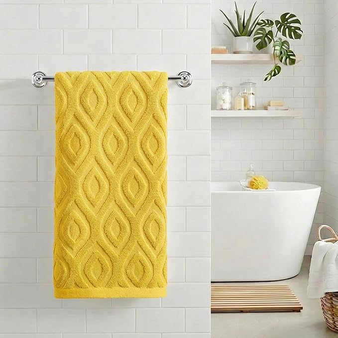 Artoid Mode 1 Pc Yellow 3D Diamond Grid Jacquard Hand Towels