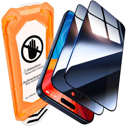 UniqueMe for iPhone 16 Pro Screen Protector - [Military Grade Shatterproof & 9H+ Hardness] Screen Protector 16 Pro Tempered Glass Full Coverage Protection, Easy Installation, 2 Packs