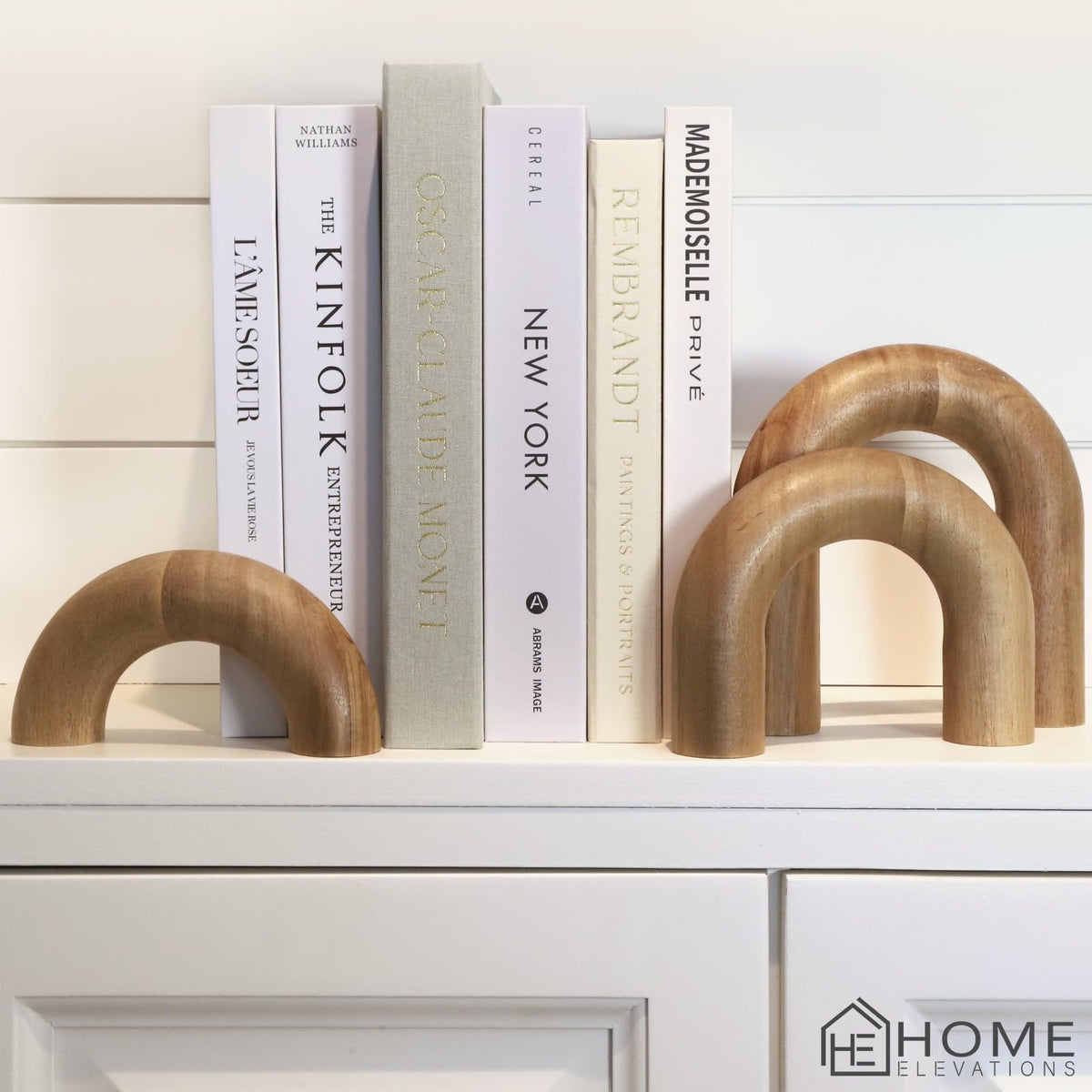 Wooden Arch Decor Set of 3, Acacia Wood Modern Decorative Home Objects