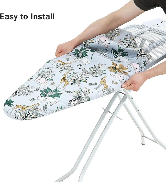 Ironing Board Cover and Pad Standard Size 15 x 54, 3 Pairs of Hook and Loop