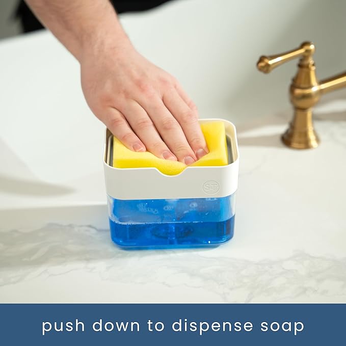 S&T INC. Dish Soap Dispenser and Sponge Holder