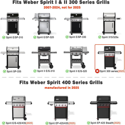 onlyfire Cast Iron Cooking Grates for Weber Spirit I & II 300 Series Gas Grills, Spirit 400 Series, Spirit 700, Genesis Silver B/C, BBQ Replacement Grill Grate Fits Weber 7638/7639, 2 Pcs