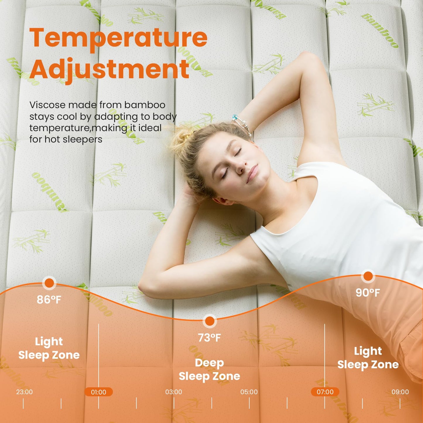 DUMOS Queen Size Ultra Soft Mattress Topper, Viscose Derived from Bamboo, Pillow Top Mattress Pad with Stretchable Pockets, Breathable Cooling Topper for Back Pain Relief
