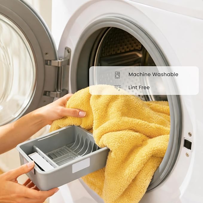 SEMAXE Yellow Bath Towel Set, 100% Cotton Absorbent Bathroom Towels