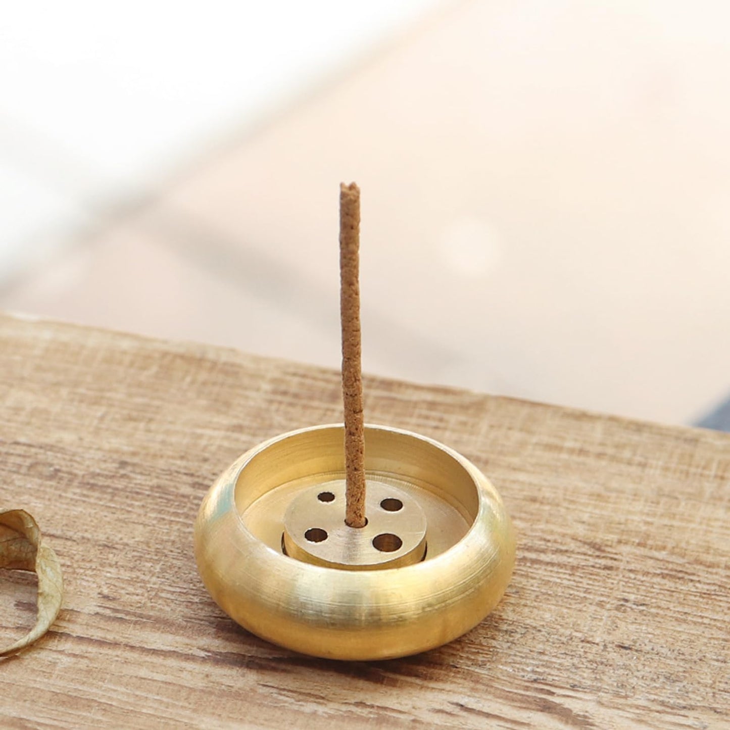MrMrKura 12 Pcs Brass Incense Burner Holder, Mini Copper Incense Stick Holder Gold Cone Incense Holder for Yoga Meditation Indoor Outdoor Home Decor
