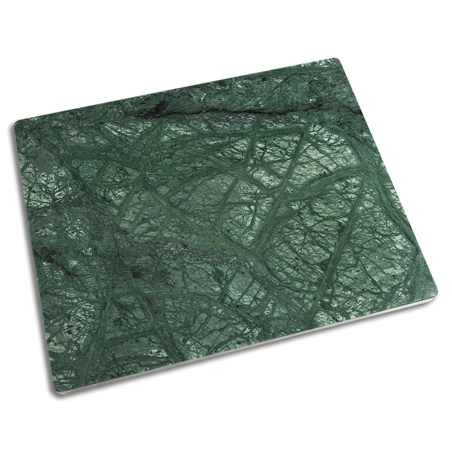 Soulscrafts Marble Stone Cutting Board For Kitchen, 16x12 Inch Green Marble Pastry Board With Non-Slip Feet For Baking, Cheese, Charcuterie, Chocolate