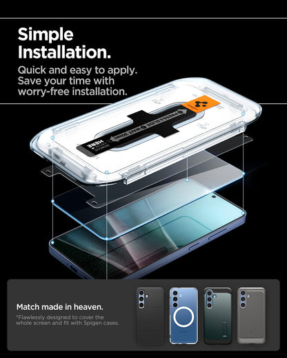 Spigen Tempered Glass Screen Protector [GlasTR EZ Fit] designed for Galaxy S25 Plus | Galaxy S24 Plus [Case Friendly] - 2 Pack