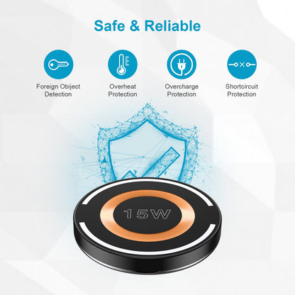 15W Samsung S26 Ultra Fast Wireless Charger MagSafe Charger for Samsung Galaxy S26 S25 Ultra S24 FE S24 S23 Ultra Pixel 10a 10 9a 9 8 Pro, Magnetic Wireless Charging Pad for iPhone 17 16 15 14 Pro Max