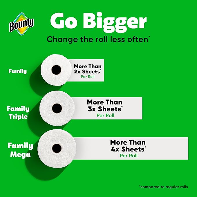 Bounty Quick Size Paper Towels, 8 Family Rolls