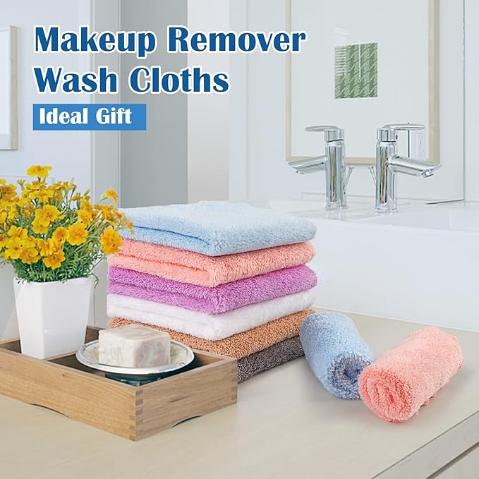 Orighty Makeup Remover Cloths, Soft & Washable Coral Fleece Microfiber