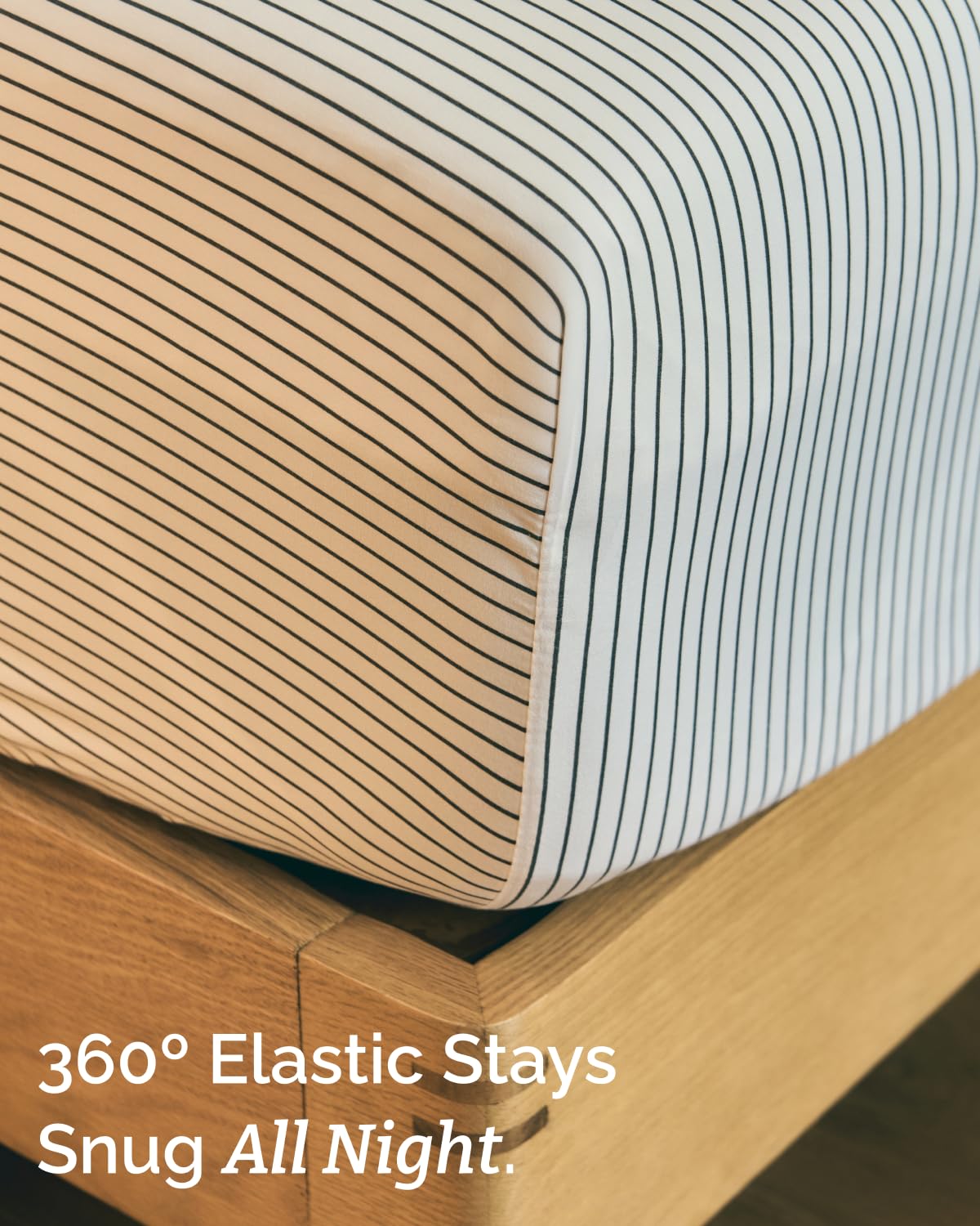 Striped Sheets - Grey Striped Sheets - 1 Flat & 1 Fitted & 2 Pillowcases w/ Deep Pockets – Comfy, Wrinkle & Fade Free - Ultra-Soft, Breathable & Cooling – Luxury Pinstripe Bedding - Queen Size Bed Set
