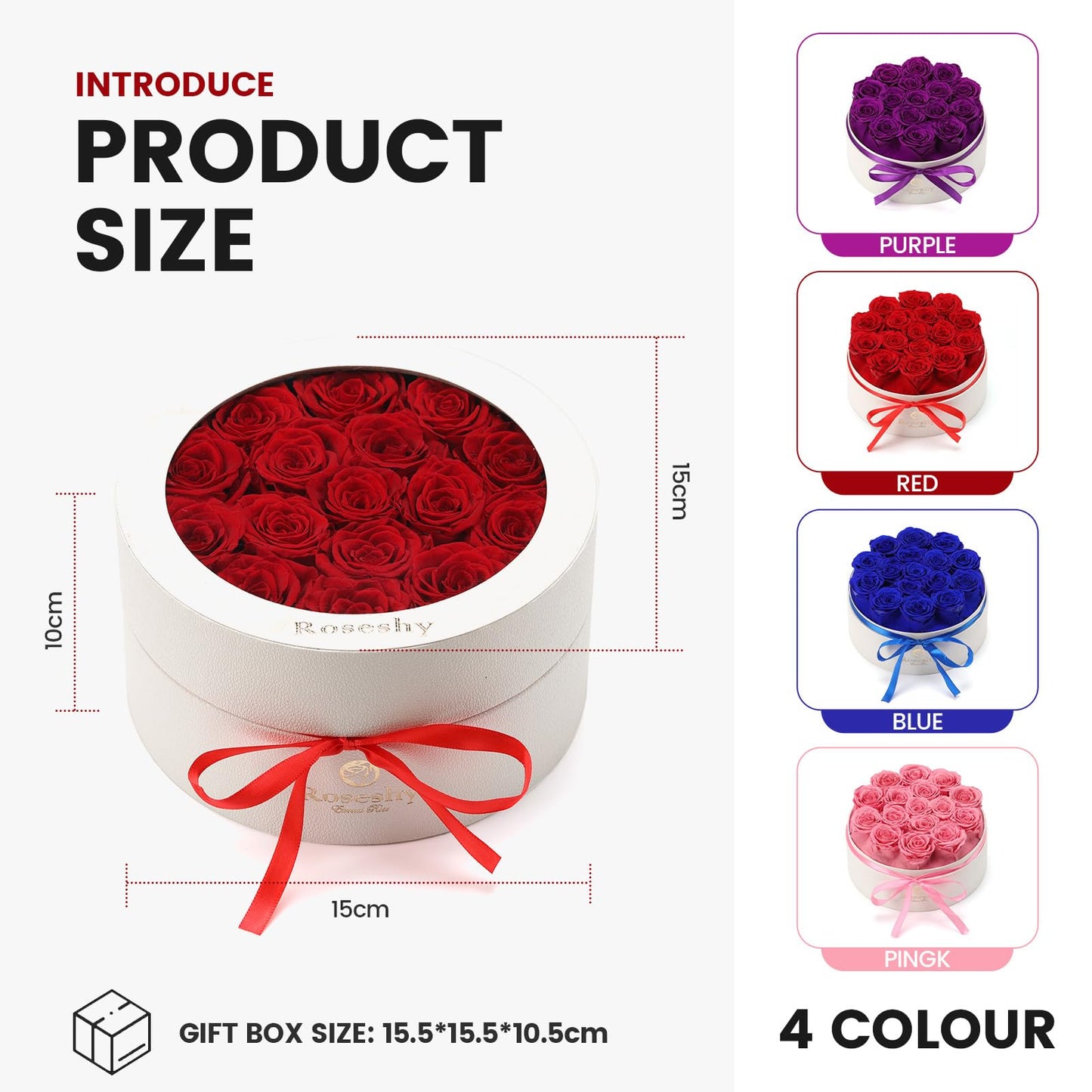 Valentines Day Flowers Roses Gifts for Her,16pcs Red Forever Preserved Roses in Heart Shape Gift Box,Valentines Day Delivery Prime Gifts-Roses Gifts for Women,Mom.