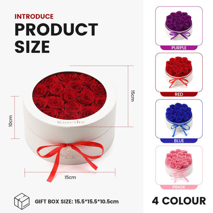 Valentines Day Flowers Roses Gifts for Her,16pcs Red Forever Preserved Roses in Heart Shape Gift Box,Valentines Day Delivery Prime Gifts-Roses Gifts for Women,Mom.