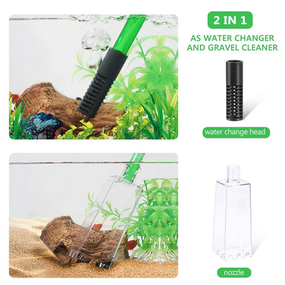 boxtech Fish Tank Water Changer Vacuum Siphon Kit, 3 in 1 Aquarium Siphon Gravel Cleaner Pump Sand Cleaner Kit for Drain and Replace Water
