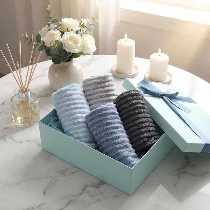 4 Pcs Hand Towel for Bathroom 14 x 30 Inch Neutral Microfiber Quick Dry