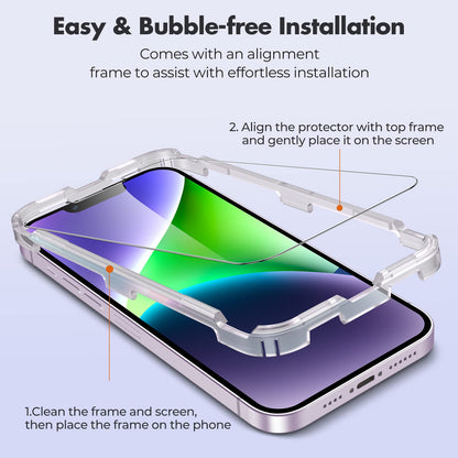 UNBREAKcable Shatterproof Tempered Glass Screen Protector for iPhone SE 2022/SE 2020, iPhone 8/7 [3-Pack] [99.99% HD Clear] [Easy Installation Frame] [9H Hardness][Bubble Free] for Apple 4.7''