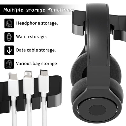 cozoo Headphone Stand with USB Charger Under Desk Headset Holder Mount 3 USB Charging Station,iWatch Stand Watch Dock Dual Earphone Hanger Hook,PC Accessories Gifts,UL Tested