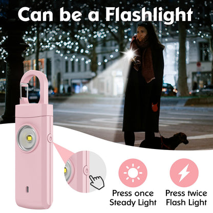 Rechargeable Personal Alarms for Women - Birthday Valentine's Day Gifts for Women, Stocking Stuffers for Teen Girl, Daughter, Safety Keychain Flashlight, Siren Alarm, Travel College Essentials (Pink)