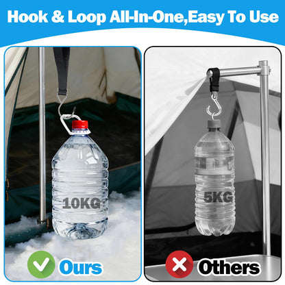 Vodolo 14PCS Ice Fishing Shelter Tent Hooks with Storage Box,Heavy Duty Ice Fishing Accessories and Equipment Gifts Must Haves for House Outdoor Camping Hunting