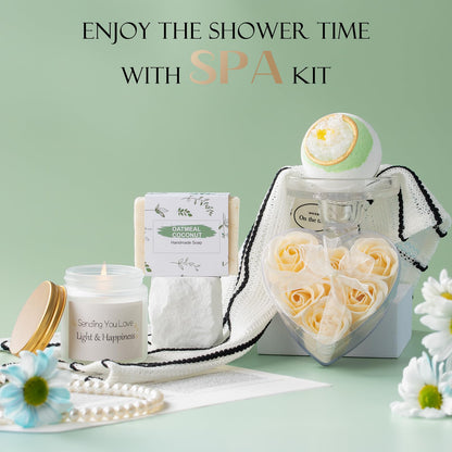 Birthday Gifts for Women, 11 Pcs Sage Green Self Care Package Get Well Soon Gift Baskets, Inspirational Thinking of You Thank You Gift with Bath Spa Gift Set - Unique Gifts for Women