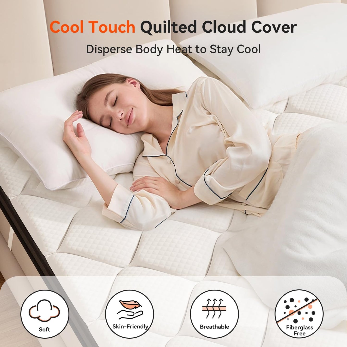 ELEMUSE 3 Inch King Memory Foam Mattress Topper, High Density Gel Foam Bed Toppers with Cooling Pillowtop for Back Pain Relief, Medium Firm Mattress Pad for Comfort Body Support